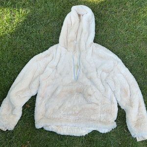 Free People movement Faux Fur half zip hoodie / coat!
